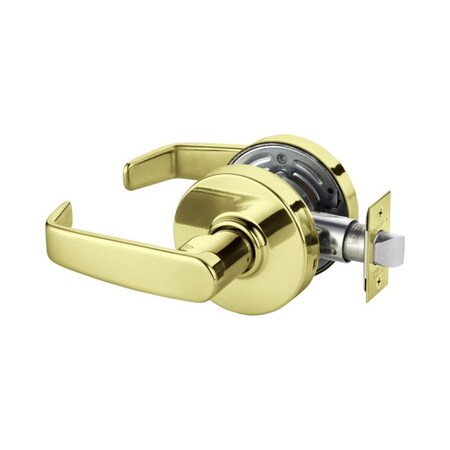 Sargent Passage Cylindrical Lock Grade 2 with L Lever and L Rose with ASA Strike Bright Brass 287U15LL03